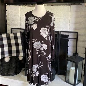 Old Navy a-line black floral dress